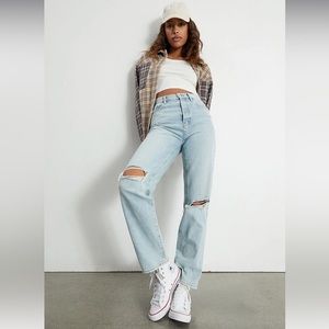 Pacsun High Waist Distressed Dad Jeans